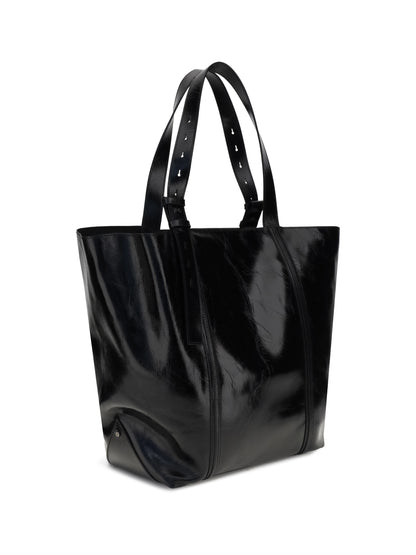 GOLDEN GOOSE OS glossy leather tote bag