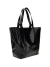 glossy leather tote bag
