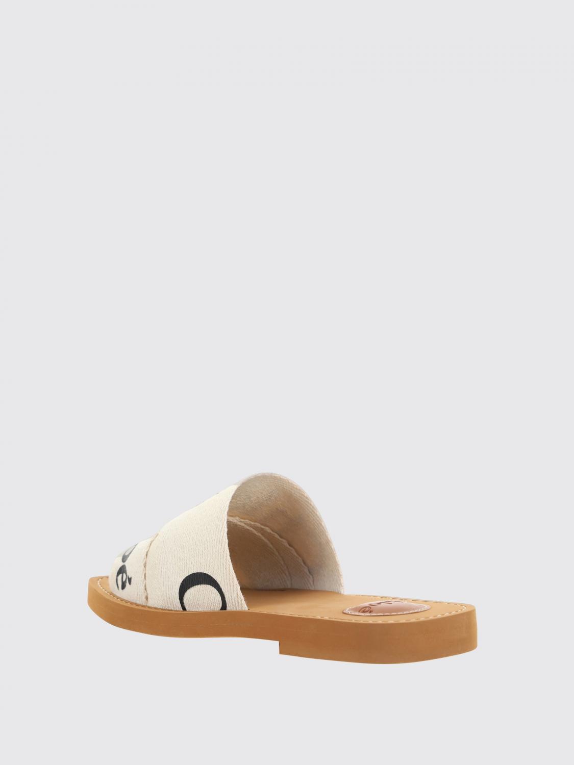 chloé sliders in fabric and rubber