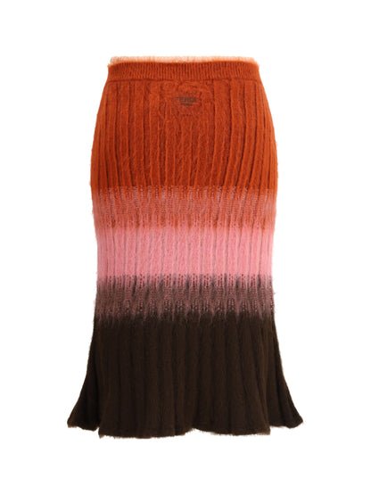 FENDI 40 mohair and wool midi skirt 