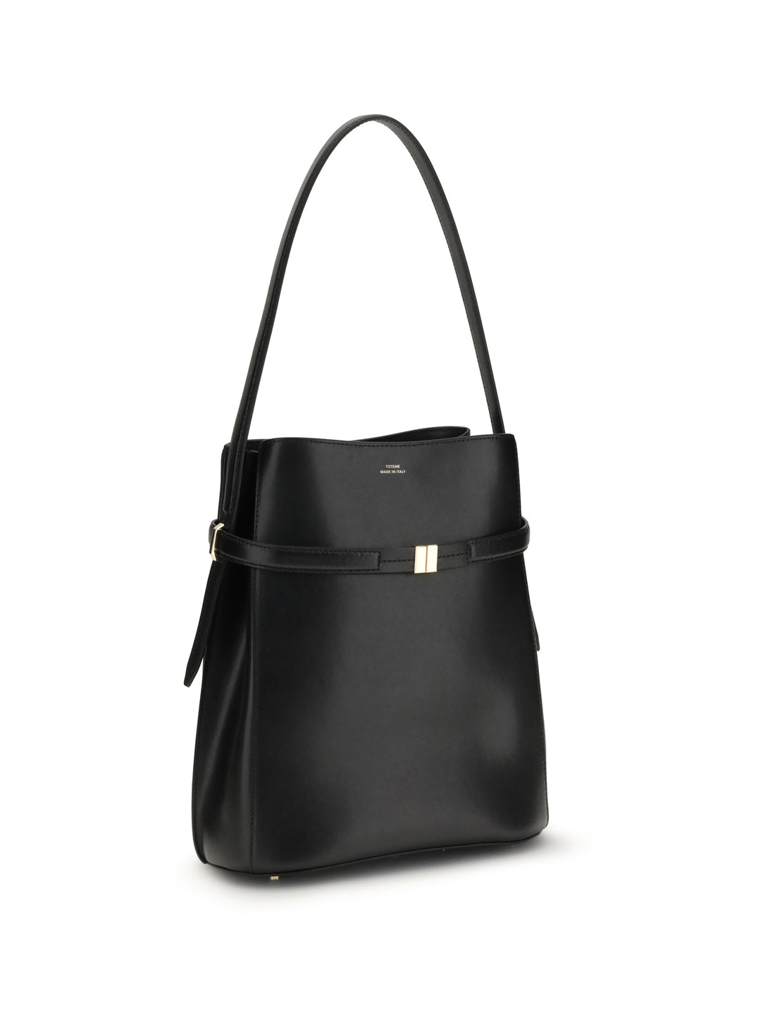 TOTEME OS belted leather bucket bag