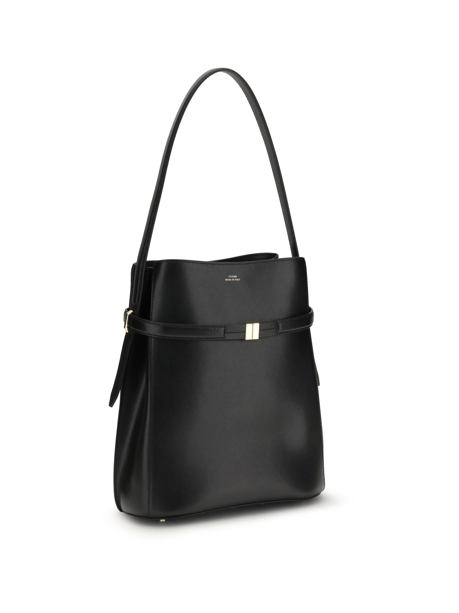 TOTEME OS belted leather bucket bag