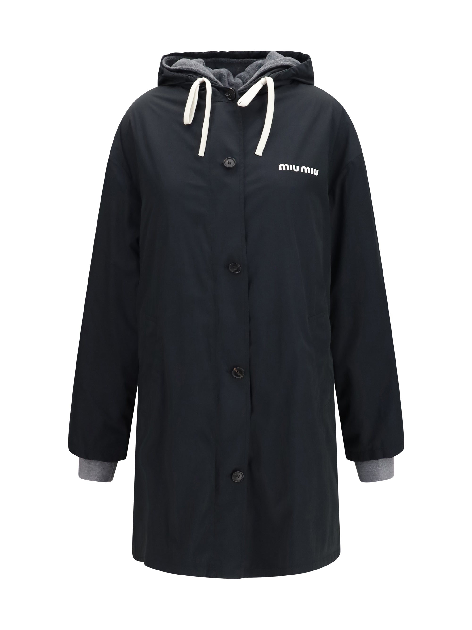panama and fleece single-breasted peacoat