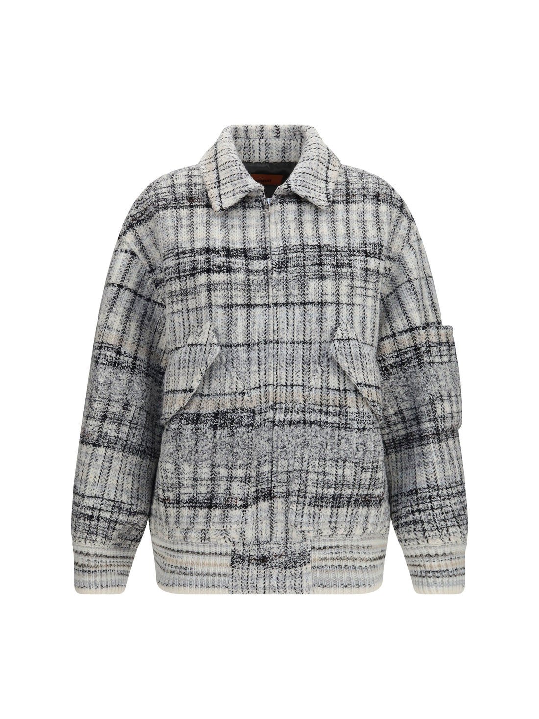 MISSONI S oversized check wool-blend bomber jacket