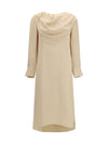 draped backless midi dress