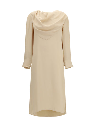 draped backless midi dress