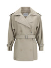 short cotton trench coat