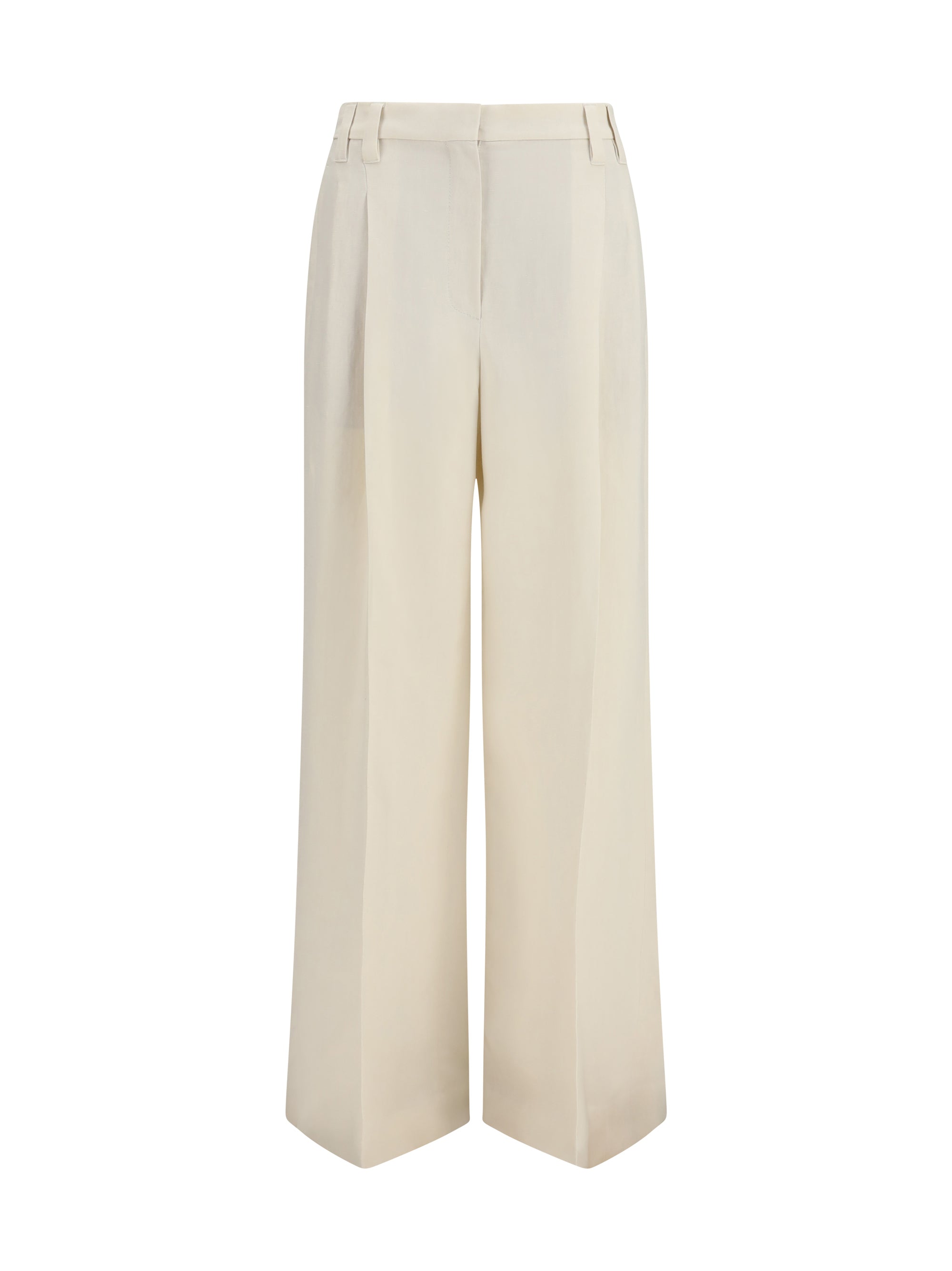 wide pants in fluid twill