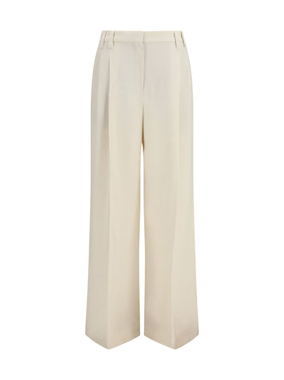 wide pants in fluid twill