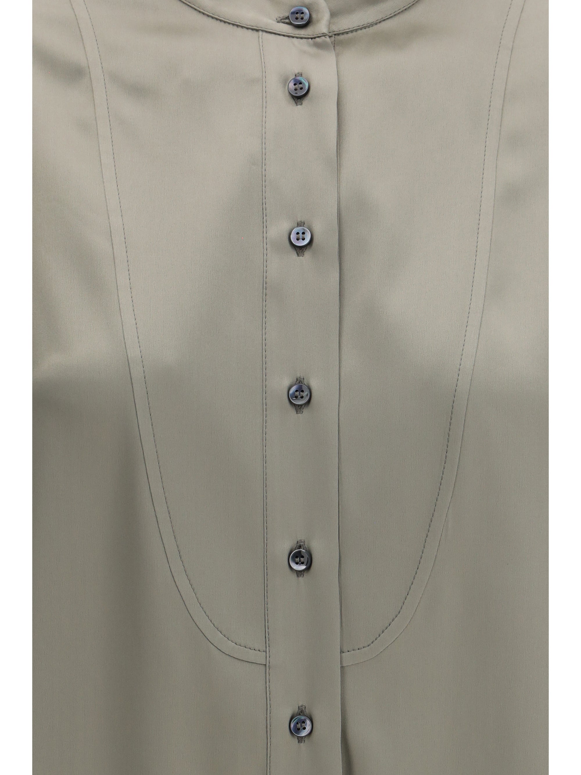 silk shirt with monili details