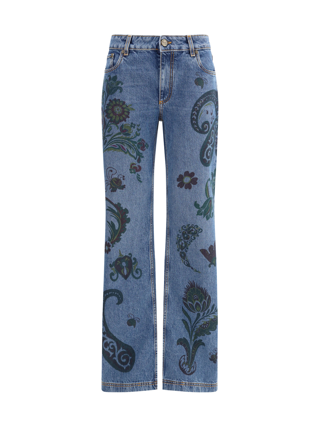 ETRO 26 flower and bee print flare jeans