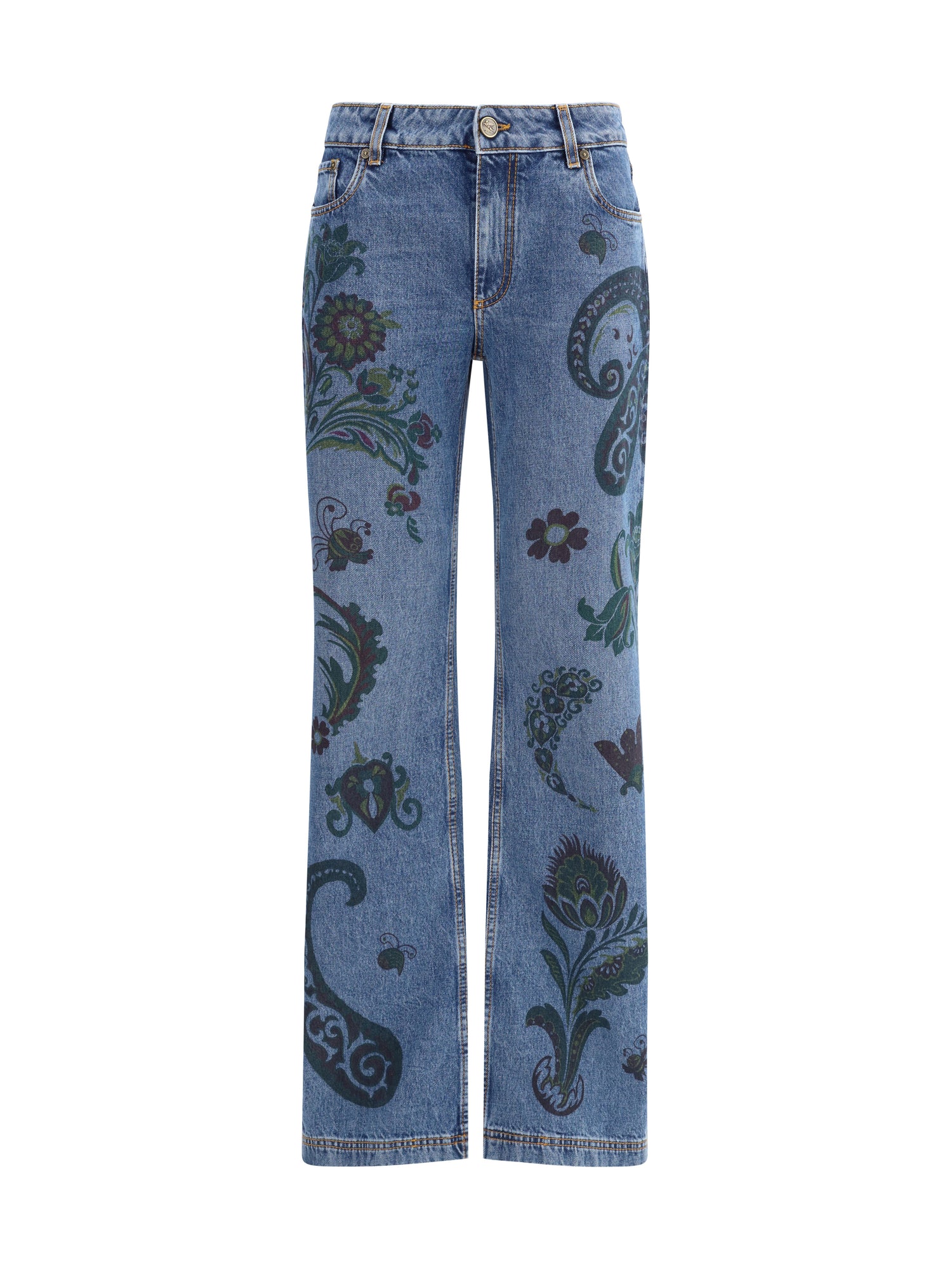 ETRO 26 flower and bee print flare jeans
