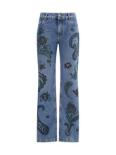 ETRO 26 flower and bee print flare jeans