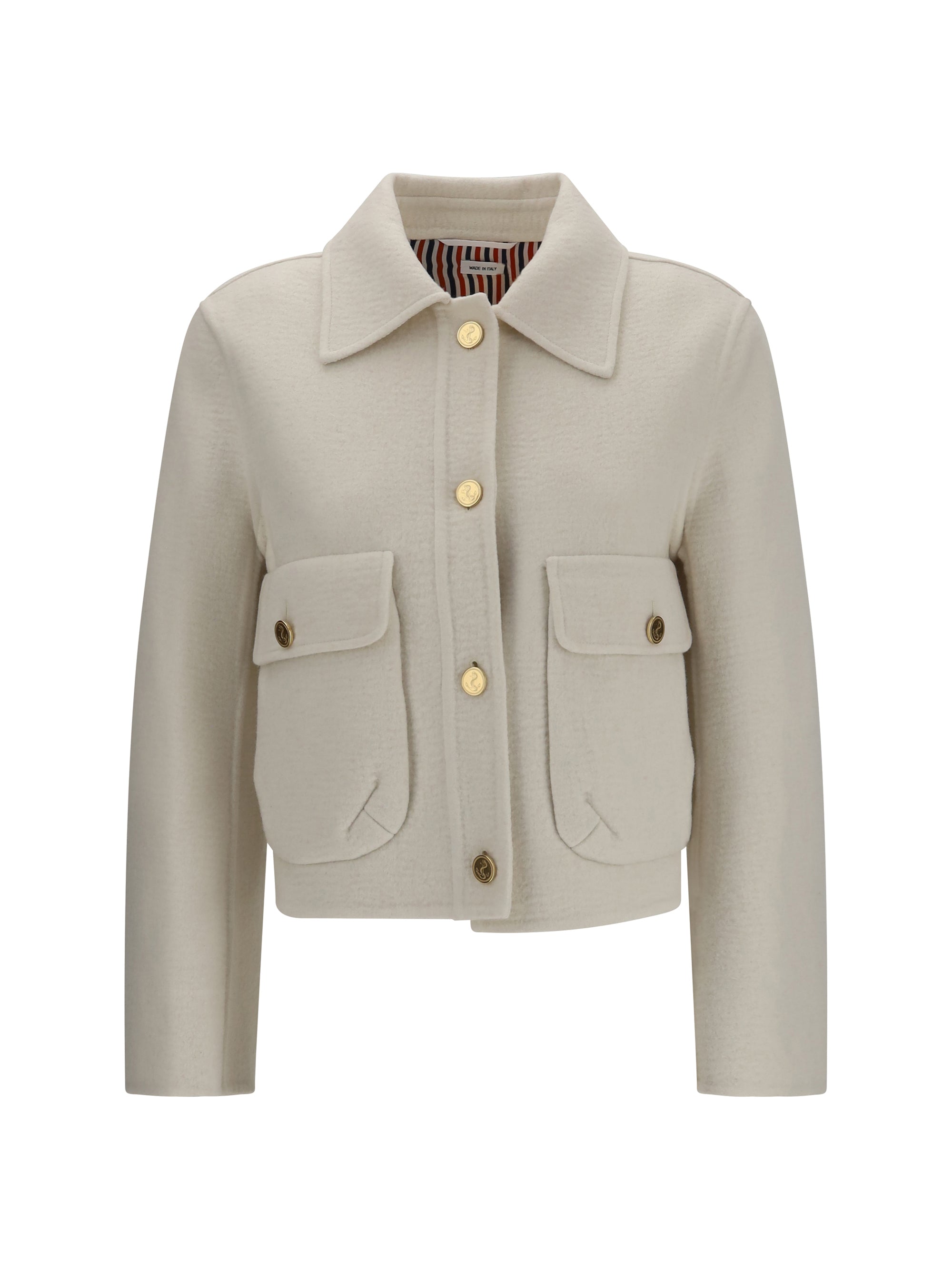 wool and cashmere bell-sleeve jacket