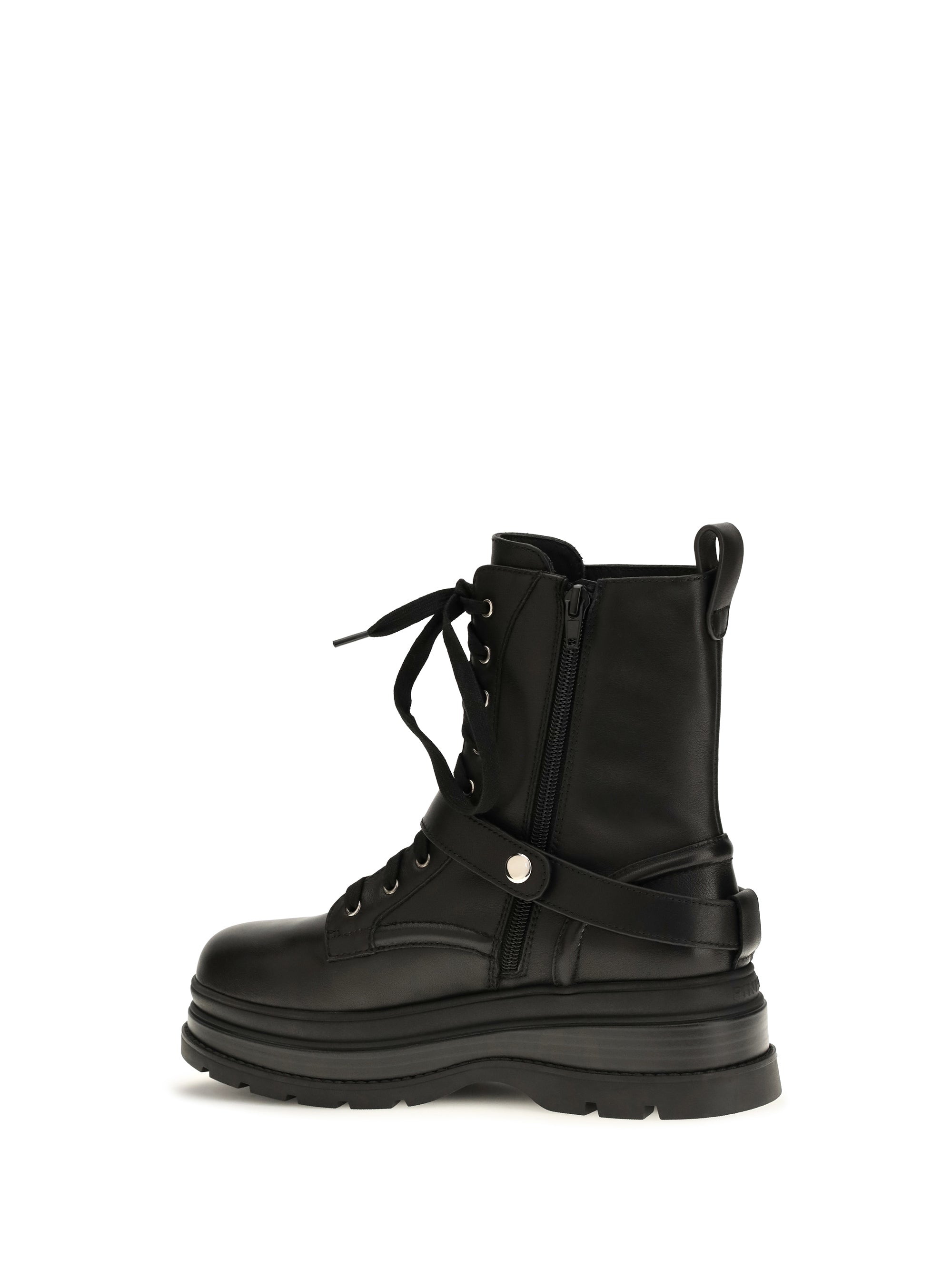 eva lace-up leather ankle boots