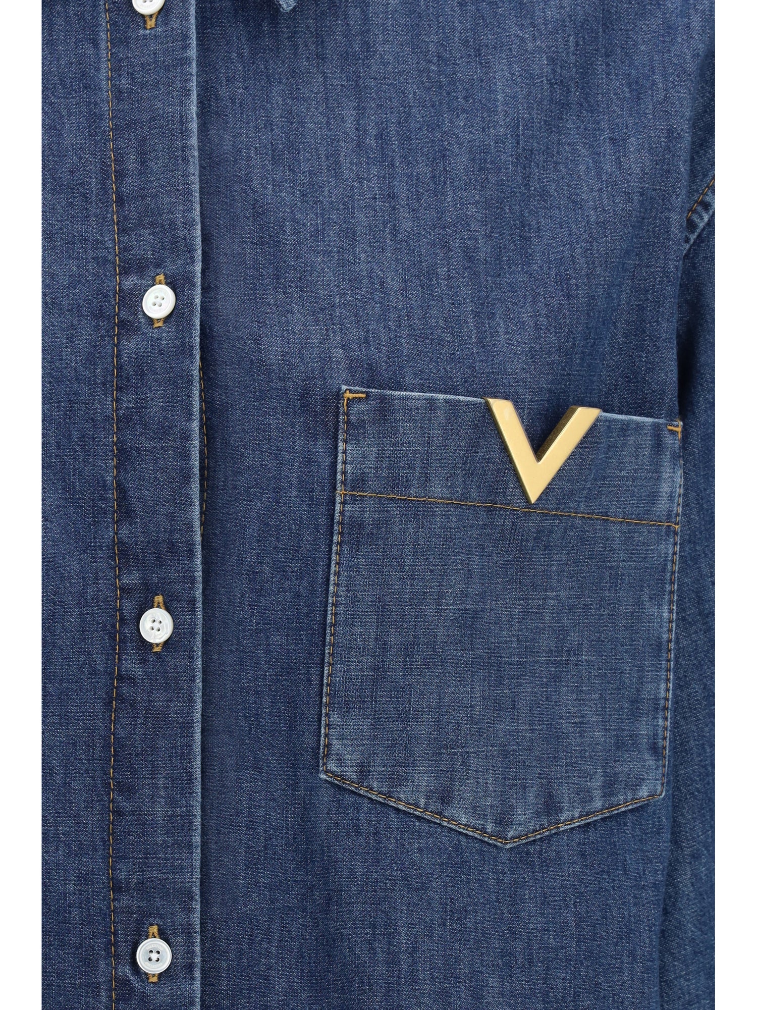 VALENTINO 40 solid chambray denim shirt