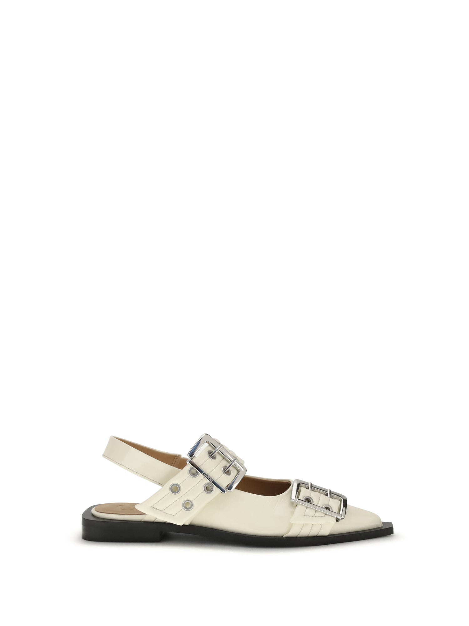GANNI 36 feminine buckle slingback ballerinas