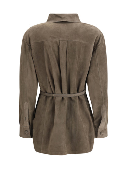 FENDI 42 suede leather shirt