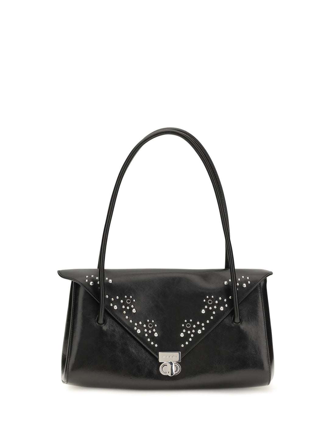 MARNI OS retro studded leather shoulder bag