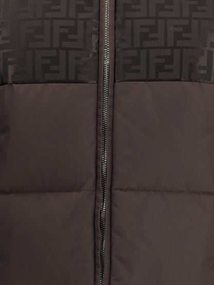 FENDI L padded technical ff jacquard jacket