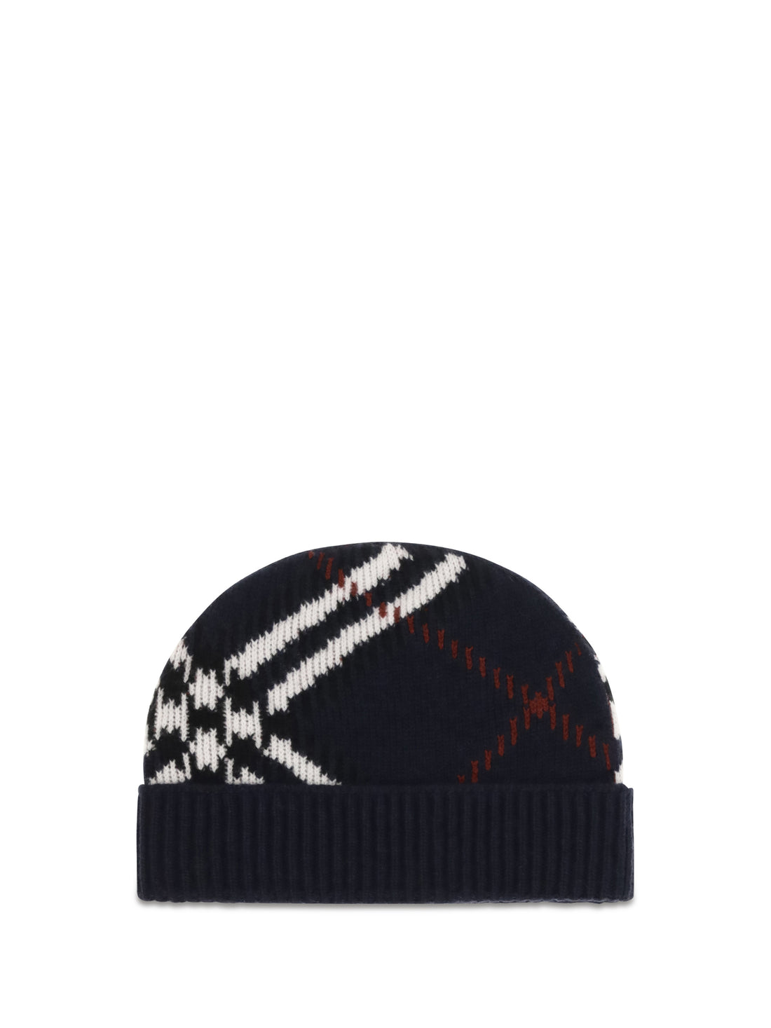 BURBERRY OS check cashmere-blend beanie