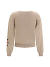 cotton knit cardigan with intarsia