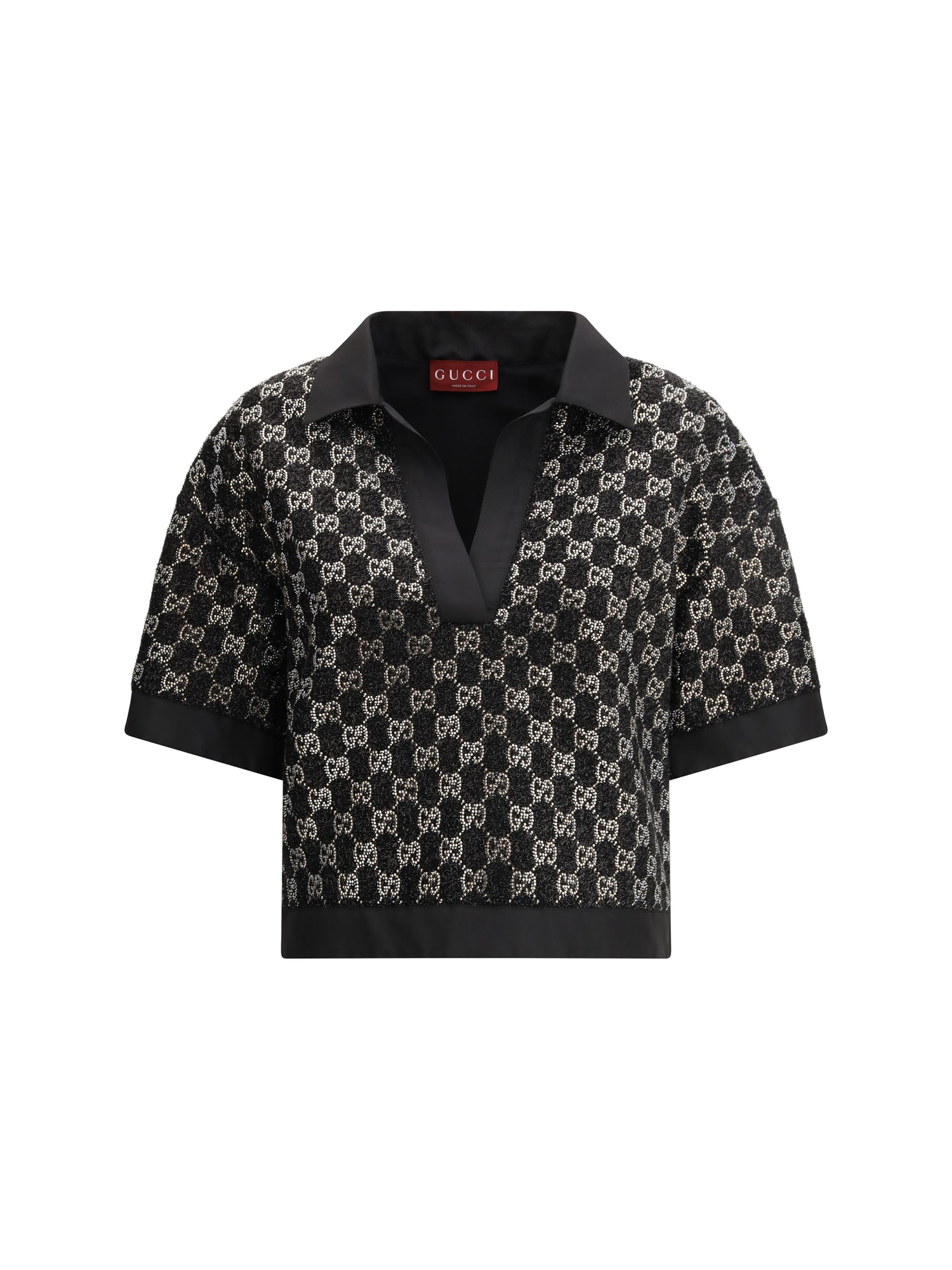 GUCCI 42 wool lamé tweed top