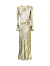 SELF-PORTRAIT 6 gold thread long dress