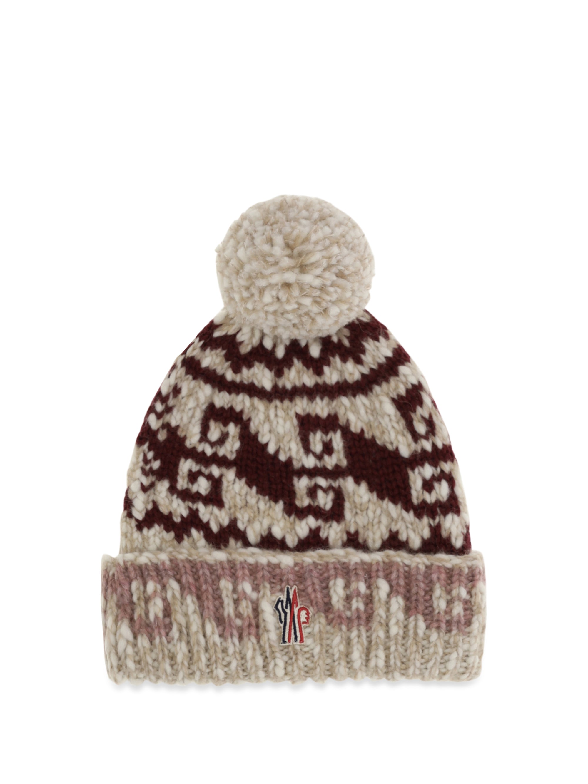wool-alpaca blend beanie with pom-pom