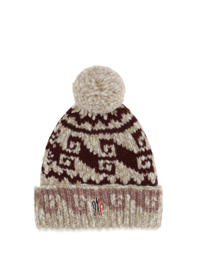 wool-alpaca blend beanie with pom-pom