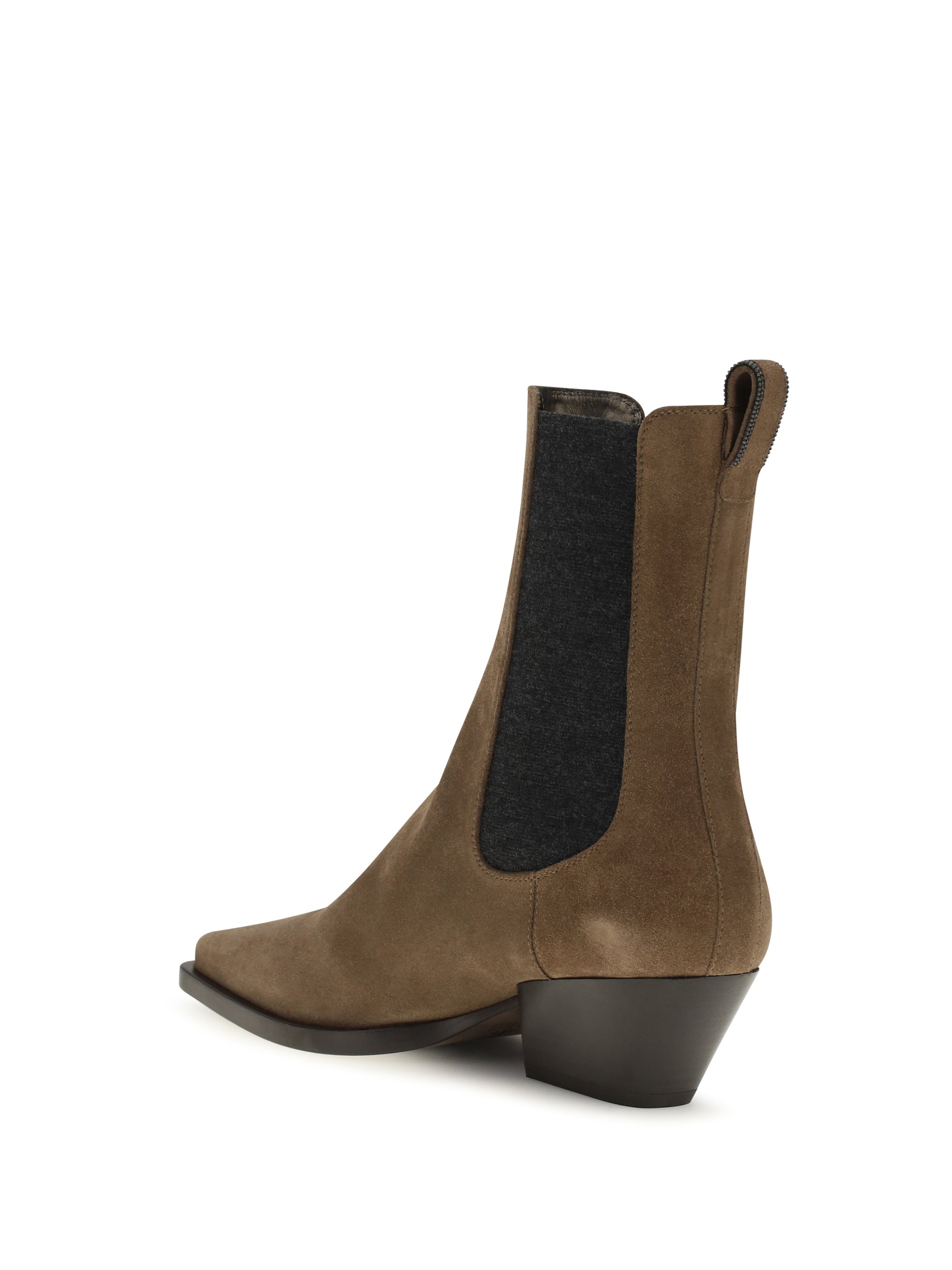 suede texan ankle boots