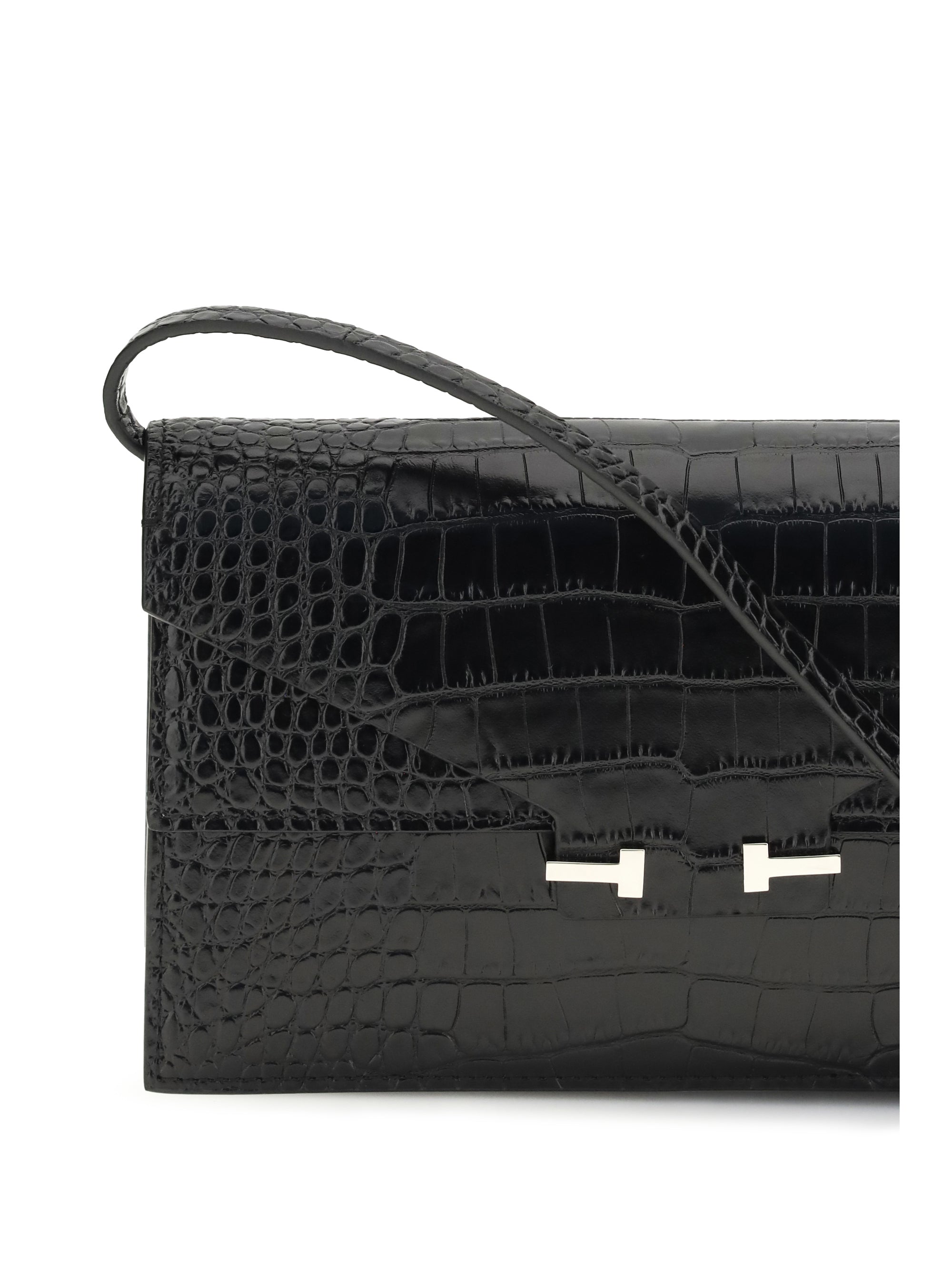 crocodile print shoulder bag