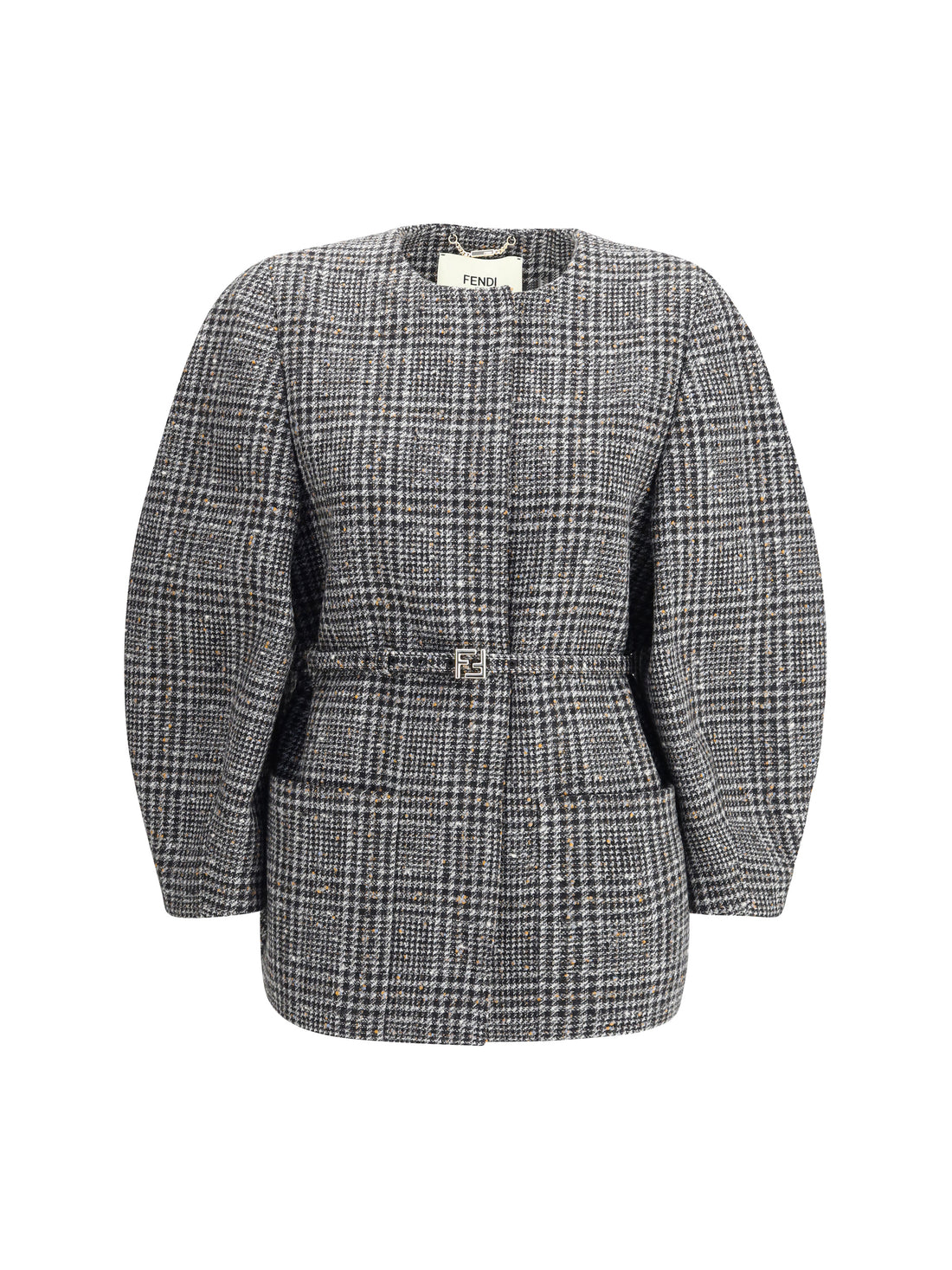 FENDI 40 wool and cotton tweed blouson jacket