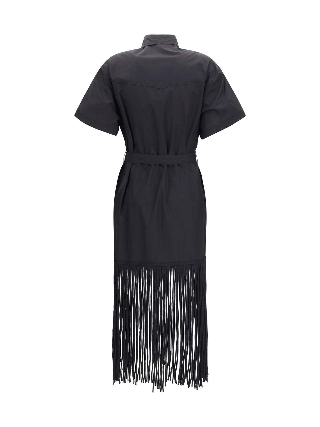 PINKO 40 chemisier dress with fringes and metallic details