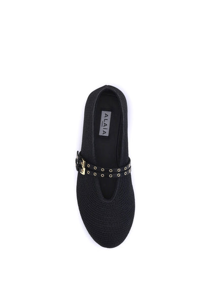 ALAIA 36 raffia ballerinas