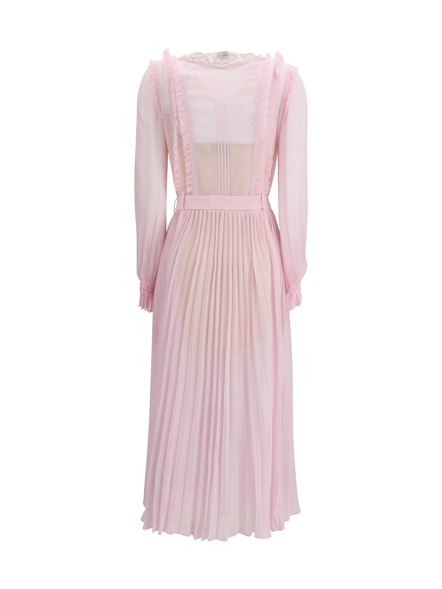 SELF-PORTRAIT 6 pleated georgette midi dress