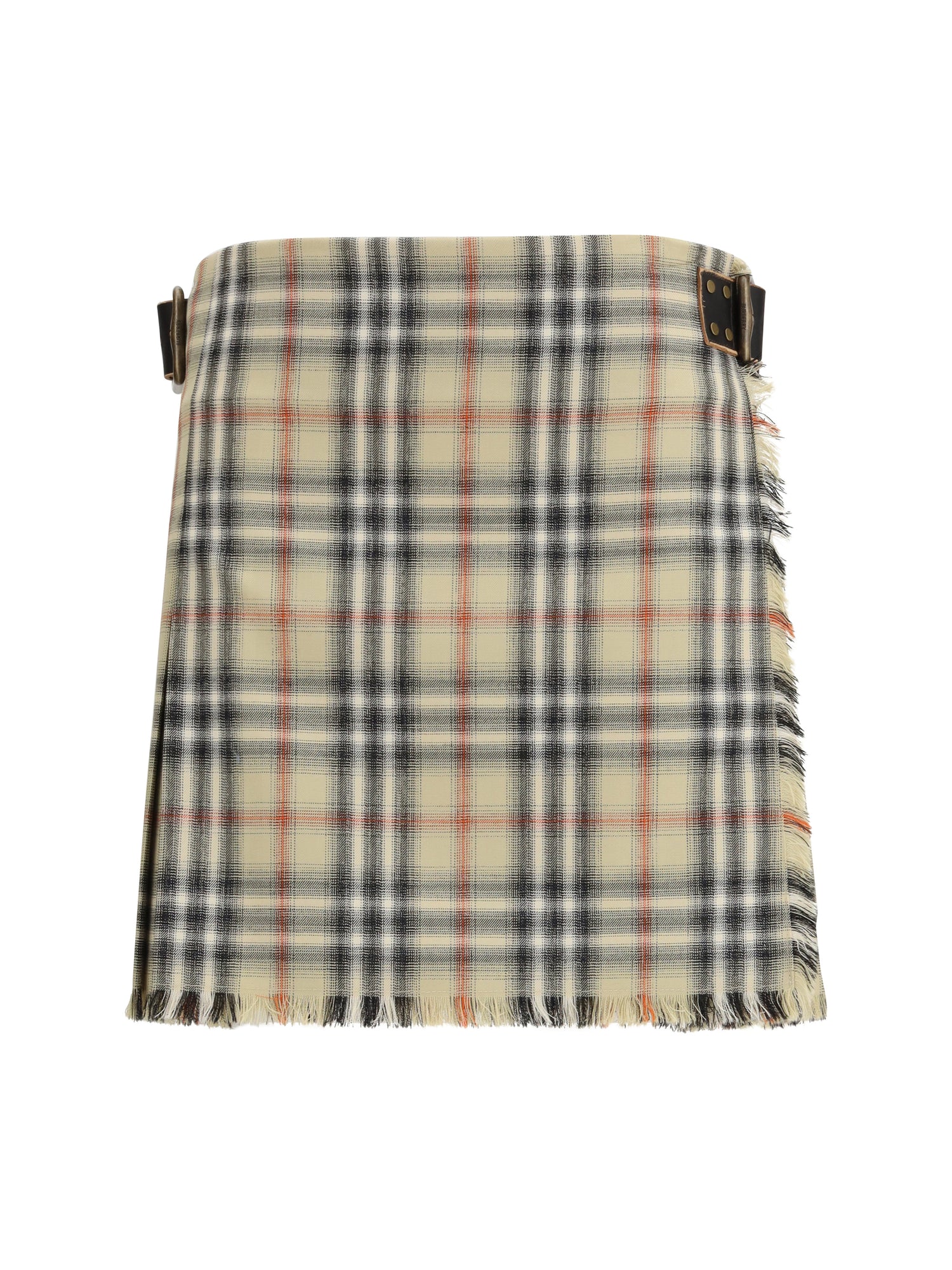 BURBERRY 6 check wool mini skirt