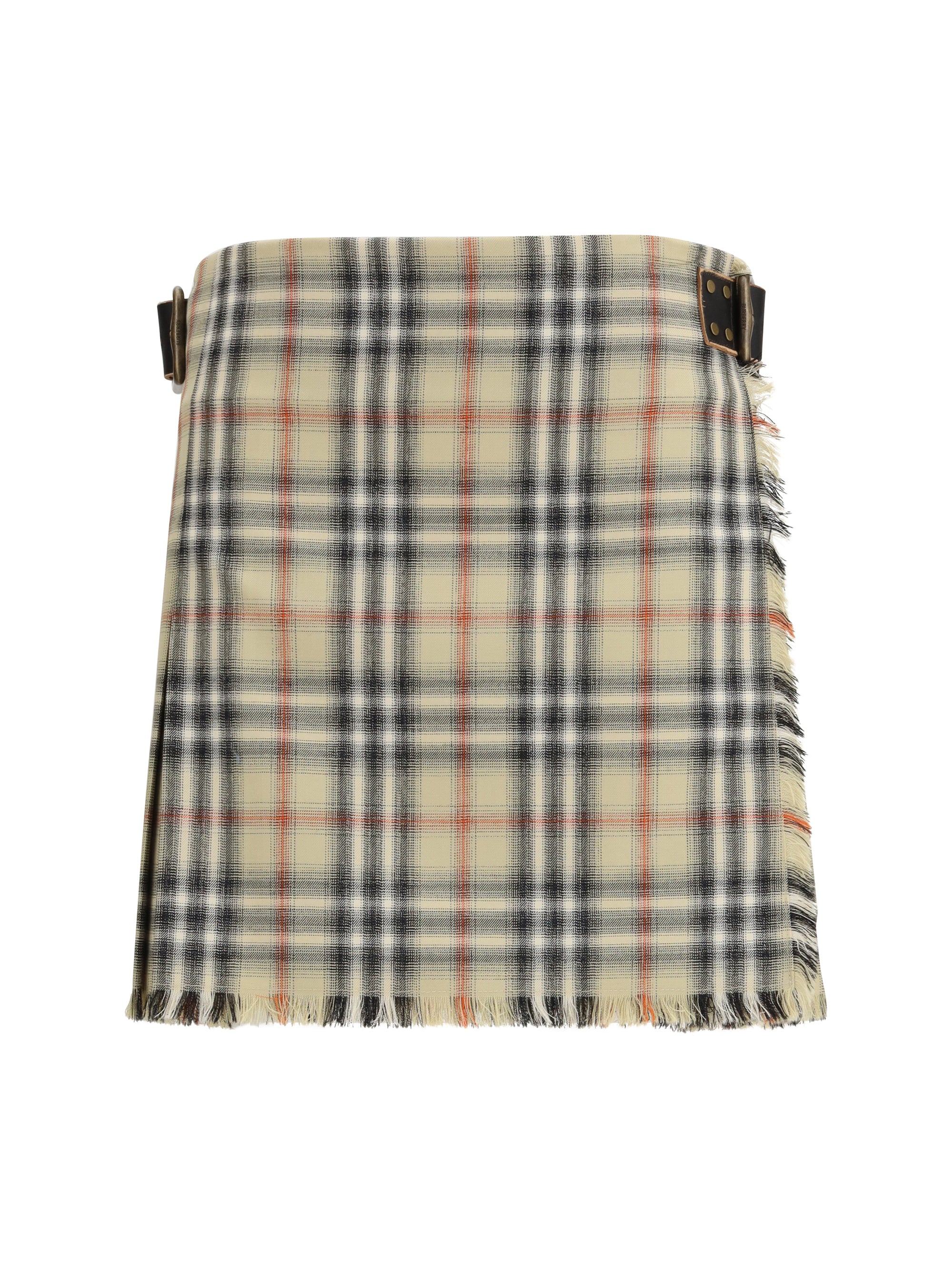 BURBERRY 6 check wool mini skirt