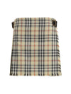 check wool mini skirt