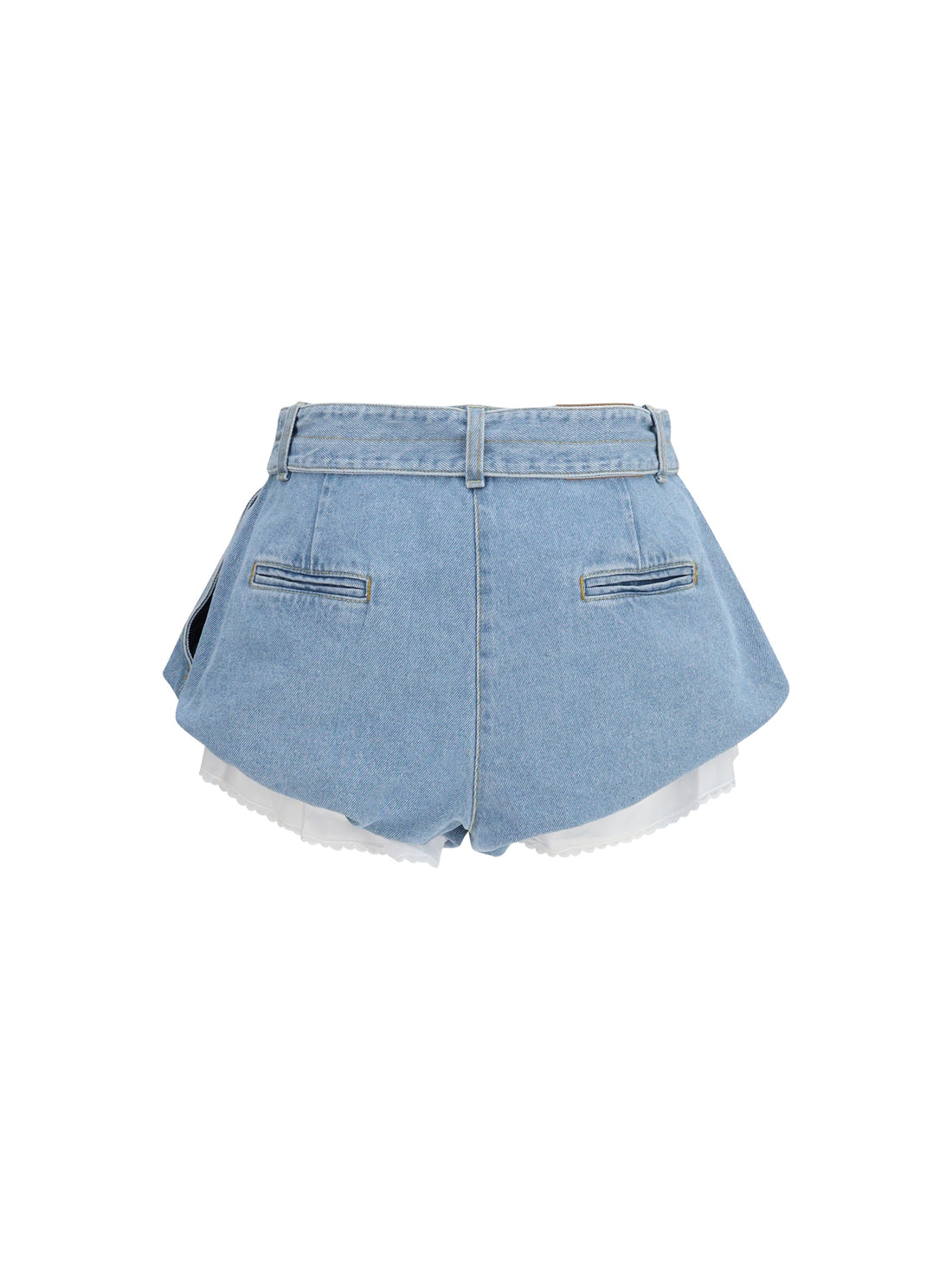 MAGDA BUTRYM 38 flared denim shorts with undershorts