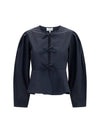 cotton poplin blouse with bows