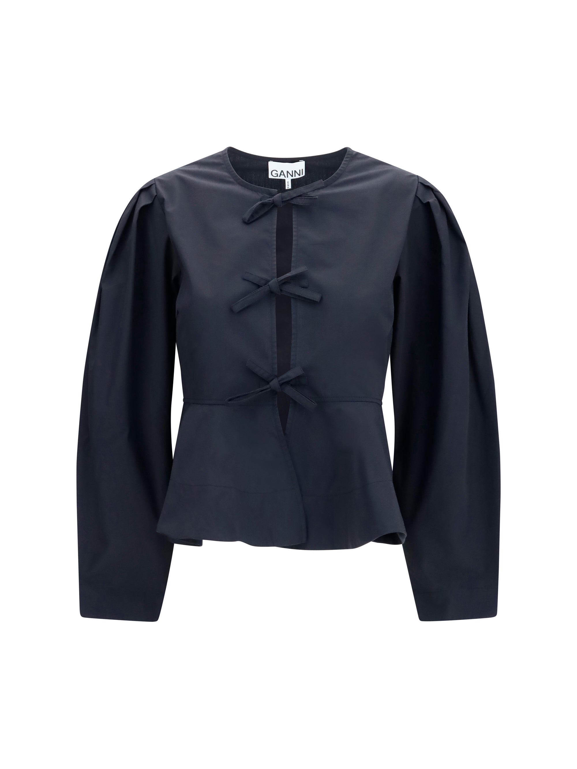 cotton poplin blouse with bows