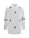 oversized sailboat-embroidered shirt