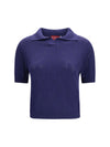 gg pointelle cotton silk polo shirt