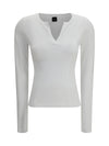 sweater long-sleeve with v-open neckline
