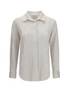 shirt in fine striped velvet-like fabric