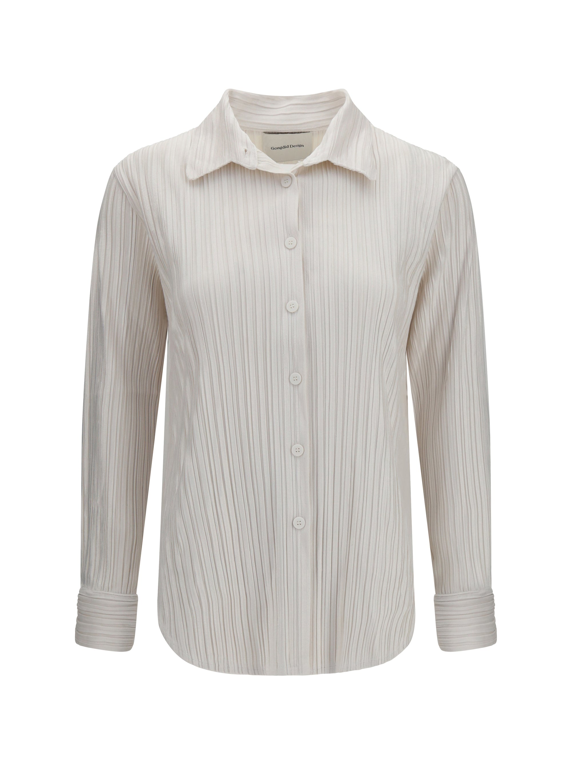 shirt in fine striped velvet-like fabric