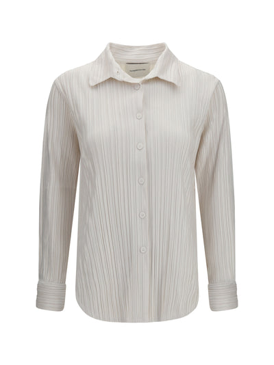shirt in fine striped velvet-like fabric