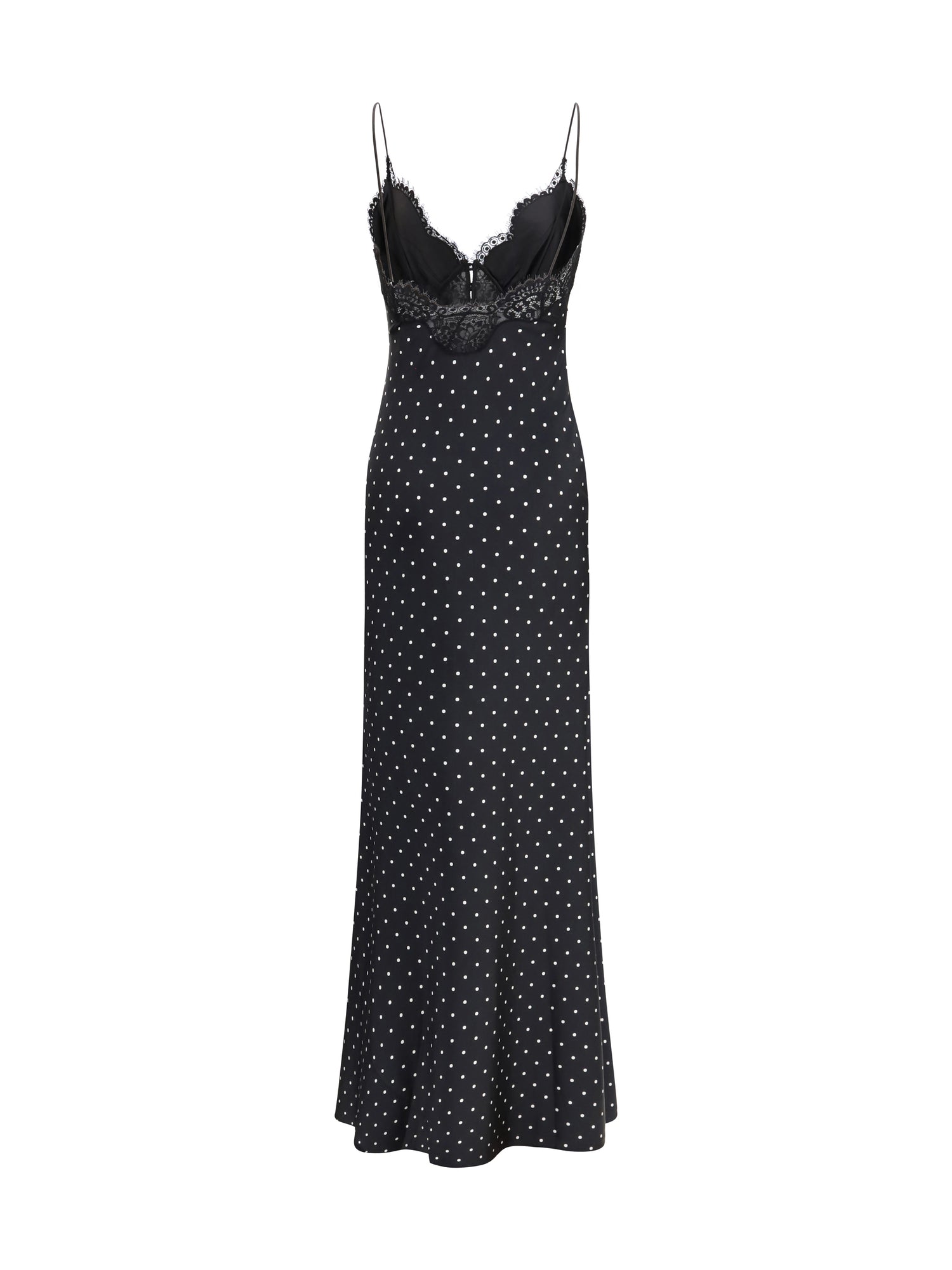 SELF-PORTRAIT 6 polka dot satin maxi dress