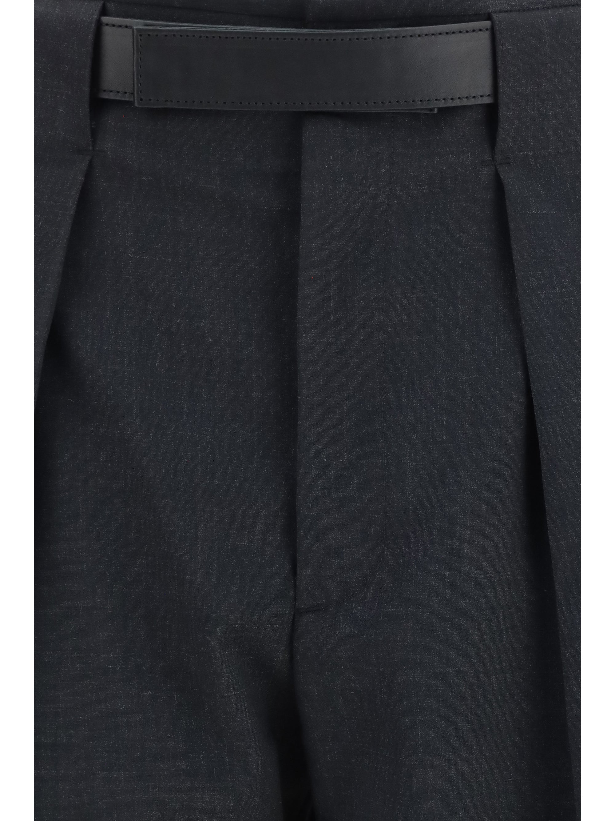 ronda wool pants with leather belt